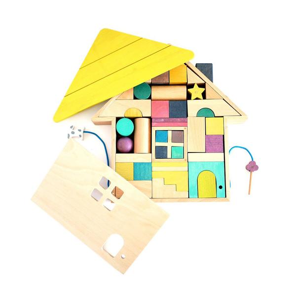 Tsumiki House - Wooden house set with building blocks by Kukkia