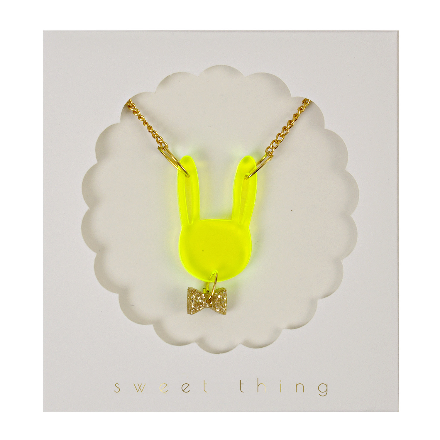 Bunny and Golden Bow Necklace by Meri Meri - Little Citizens Boutique
