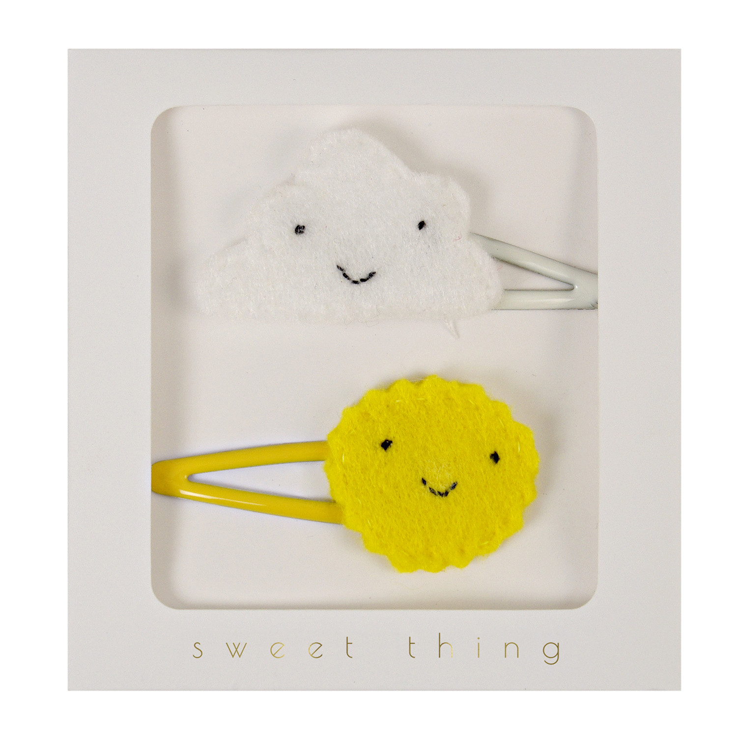 Cloud and Sun Hair Clips by Meri Meri - Little Citizens Boutique
