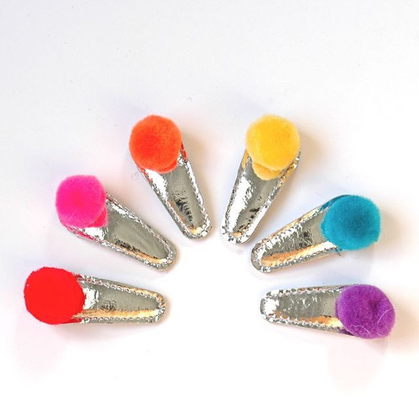 Rainbow Pack Pompom Hair Clips