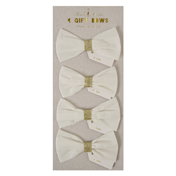 Gift Bows - Set of Four White Bows by Meri Meri