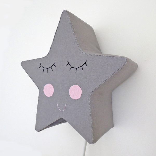 Grey Sleepy Star - Night Light by House of Clouds