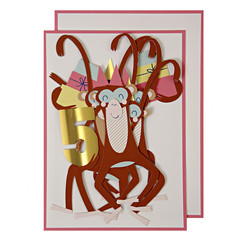 Happy 5th Monkey - Birthday Card by Meri Meri - Little Citizens Boutique
 - 2