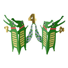 Happy 4th Crocodile - Birthday Card by Meri Meri - Little Citizens Boutique
 - 3