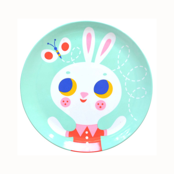 Helen Dardik Melanine Plate - Bunny Rabbit