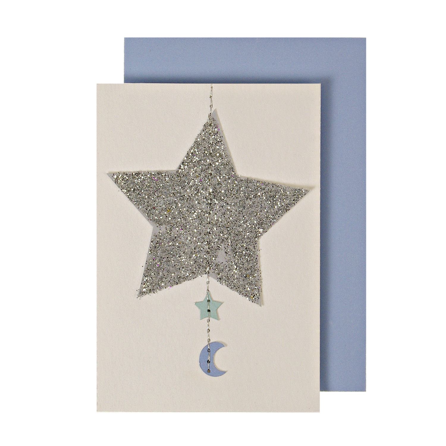 Glitter Star Hanging Mobile - Newborn Card by Meri Meri - Little Citizens Boutique
 - 1