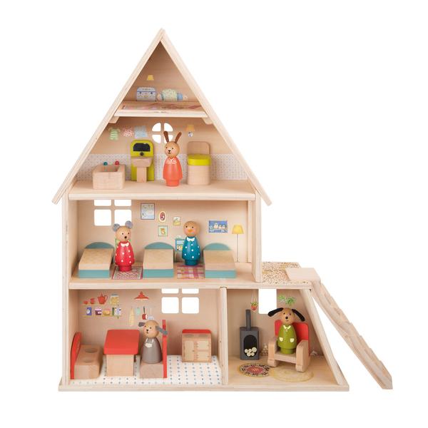 Doll House with furniture by Moulin Roty