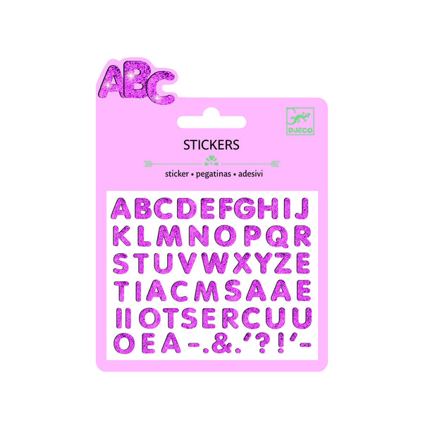 Djeco Puffy Alphabet Glitter stickers