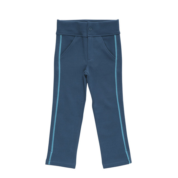 Slimon Dark Blue Straight Leg Stretch Trousers