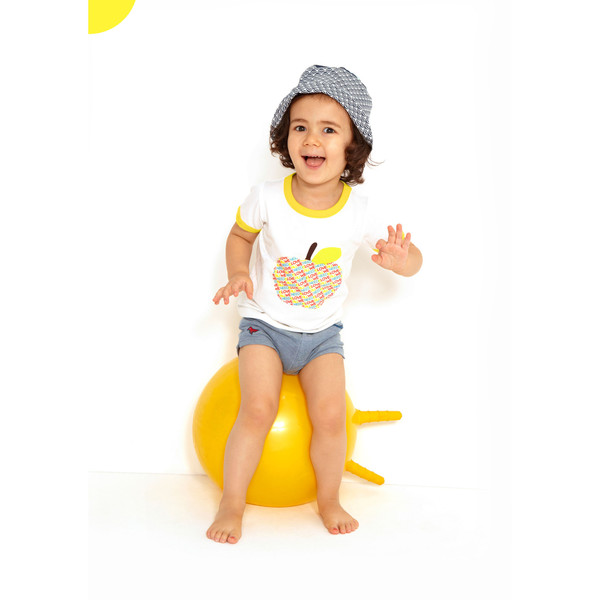Dis Une Couleur Apple Print Tee - Yellow