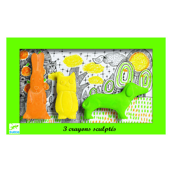 Sculptured Djeco Crayons - Green