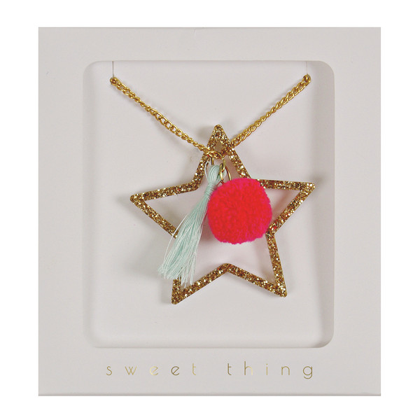 Star Pom Pom Necklace by Meri Meri
