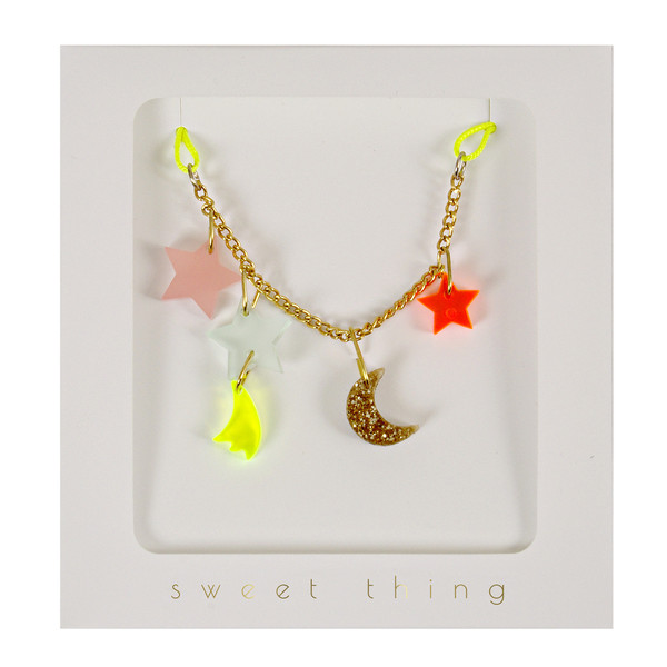 Stars & Moon Neon Chain Necklace by Meri Meri