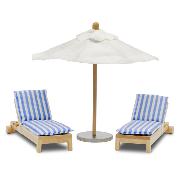 Stockholm Dollhouse Sunbeds & Parasol