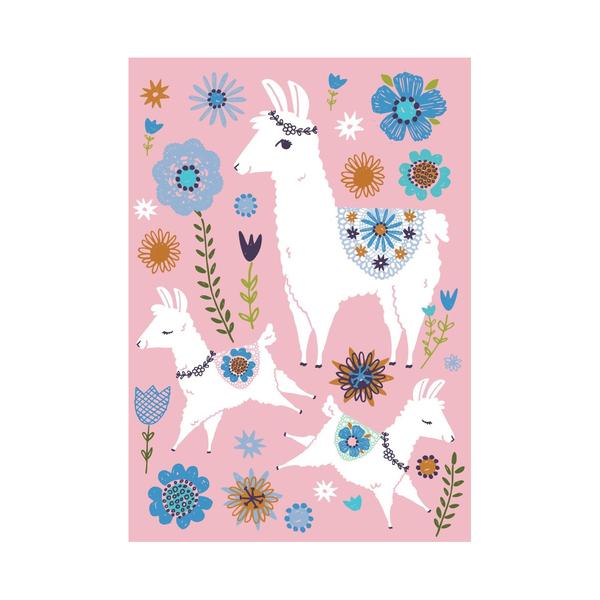 Llama Family Postcard by Tara Lily