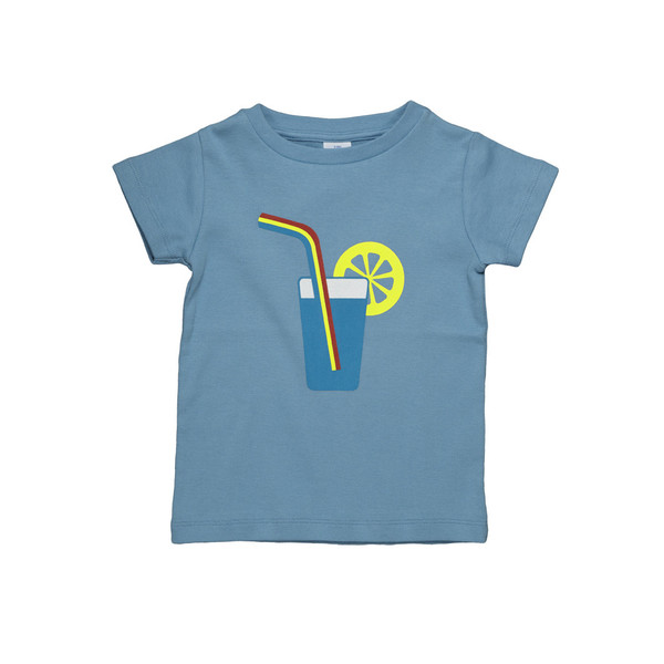 Dis Une Couleur Cocktail Print Tee - Blue