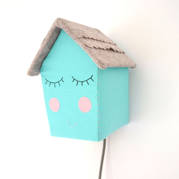 Turquoise House - Night Light by House of Clouds