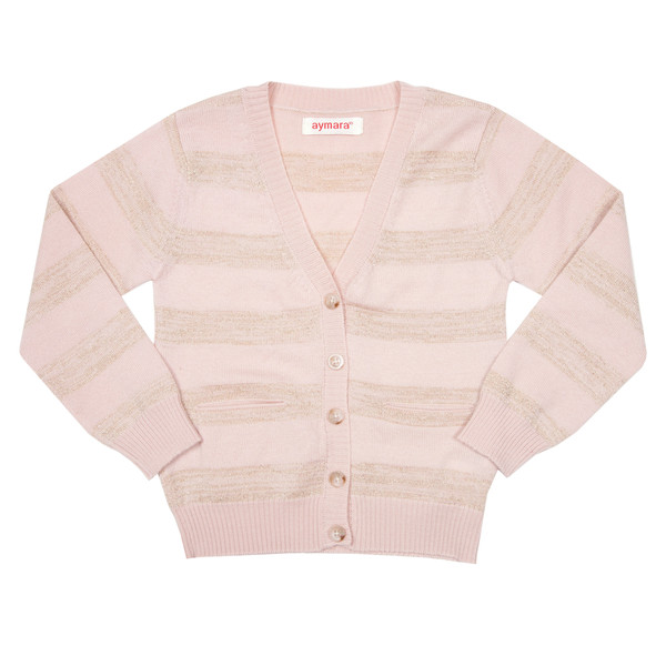 Seraphine Cardigan - Pink & Gold Stripe