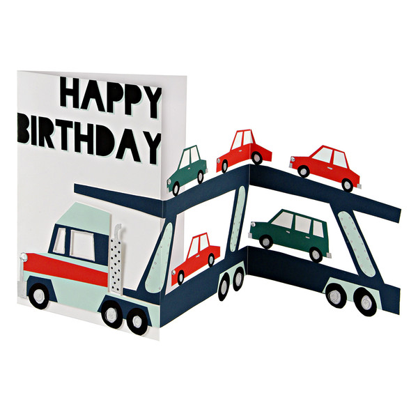 Car Transporter - Birthday Card