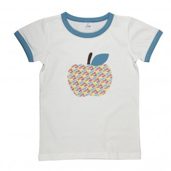 Dis Une Couleur Apple Print Tee - Blue