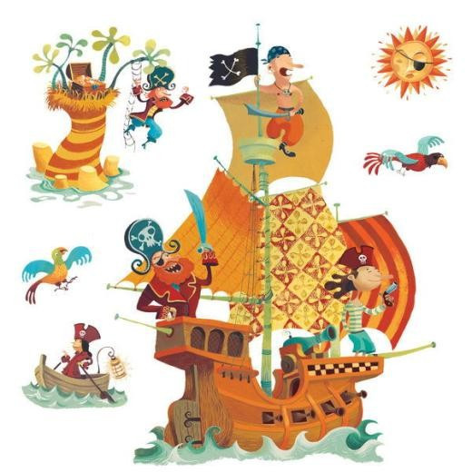 Pirate Ship - Removable Wall Stickers