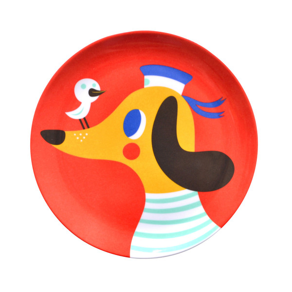 Helen Dardik Melanine Plate - Dog by Helen Dardik