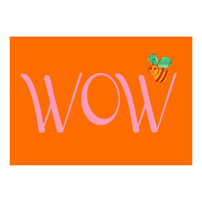 Wow! Card - Orange & Pink - Little Citizens Boutique
