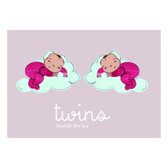 Newborn Card - Twins - Little Citizens Boutique

