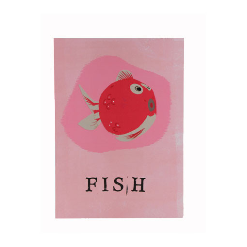 Balloon Greeting Card - Pink Fish