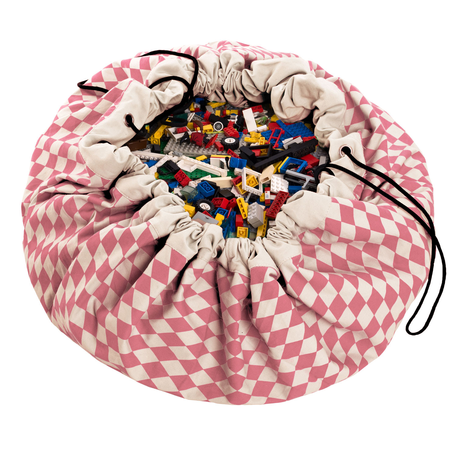 Toy Storage Bag & Mat - Pink Diamonds by Play & Go - Little Citizens Boutique
 - 1
