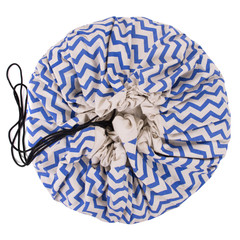 Toy Storage Bag & Mat - Zigzag Blue by Play & Go - Little Citizens Boutique
 - 2