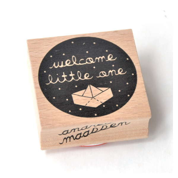 Rubber Ink Stamp - Welcome Little One
