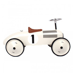 Classic Ride-On Racing Car - White - Little Citizens Boutique
 - 1